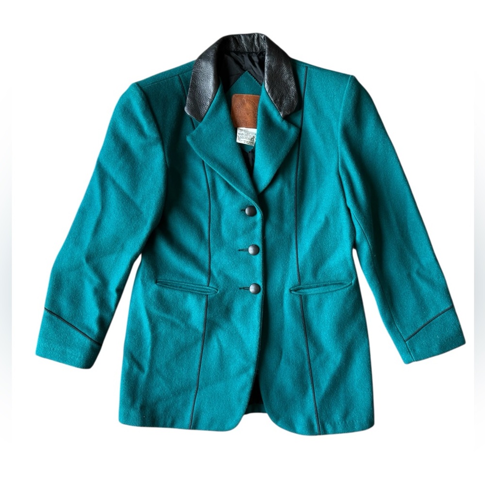 Vintage Mid West Garment Co Teal Wool Blazer - Picture 3 of 8